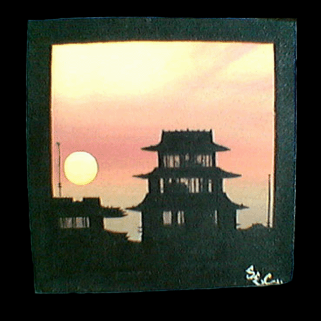 Acrylic on Canvas (Japanese Sunset)