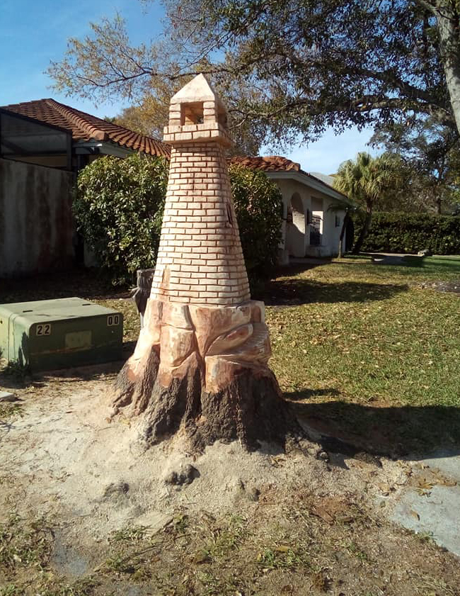 Chainsaw Carving - Lighthouse