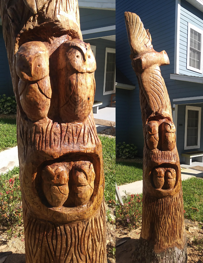 Owl Tree Carving